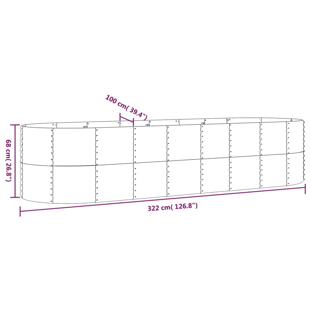 Sodo lovelis, rudas, 322x100x68cm, plienas