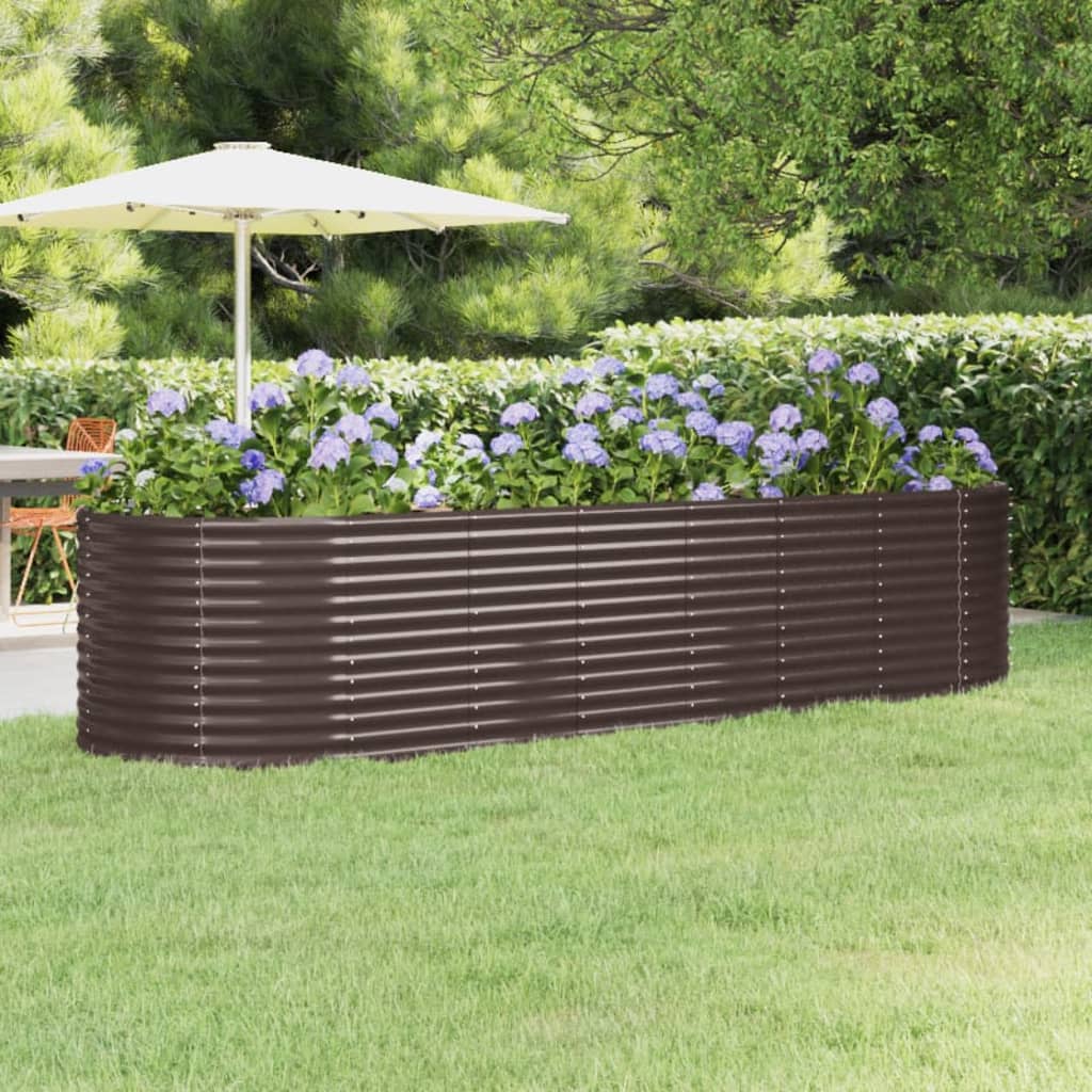 Sodo lovelis, rudas, 322x100x68cm, plienas