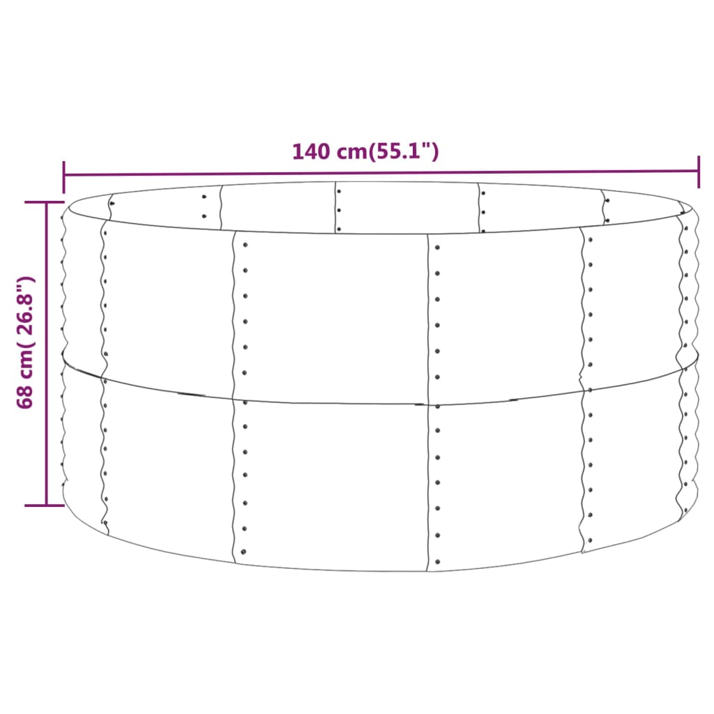 Sodo lovelis, pilkas, 140x140x68cm, plienas