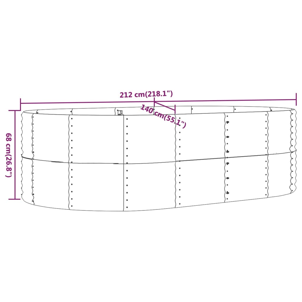 Sodo lovelis, antracito, 212x140x68cm, plienas