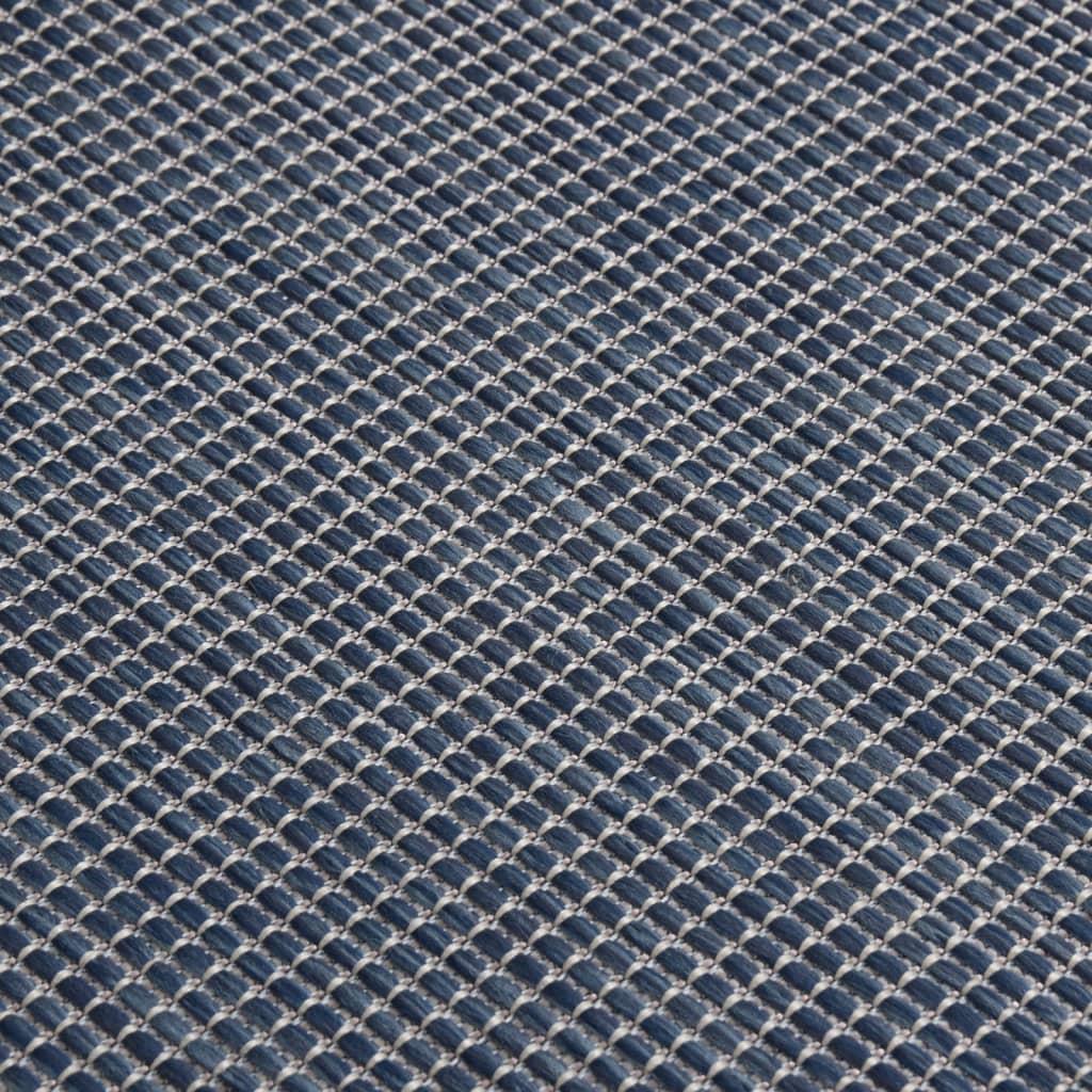Lauko kilimėlis, mėlynos spalvos, 140x200cm, plokščio pynimo