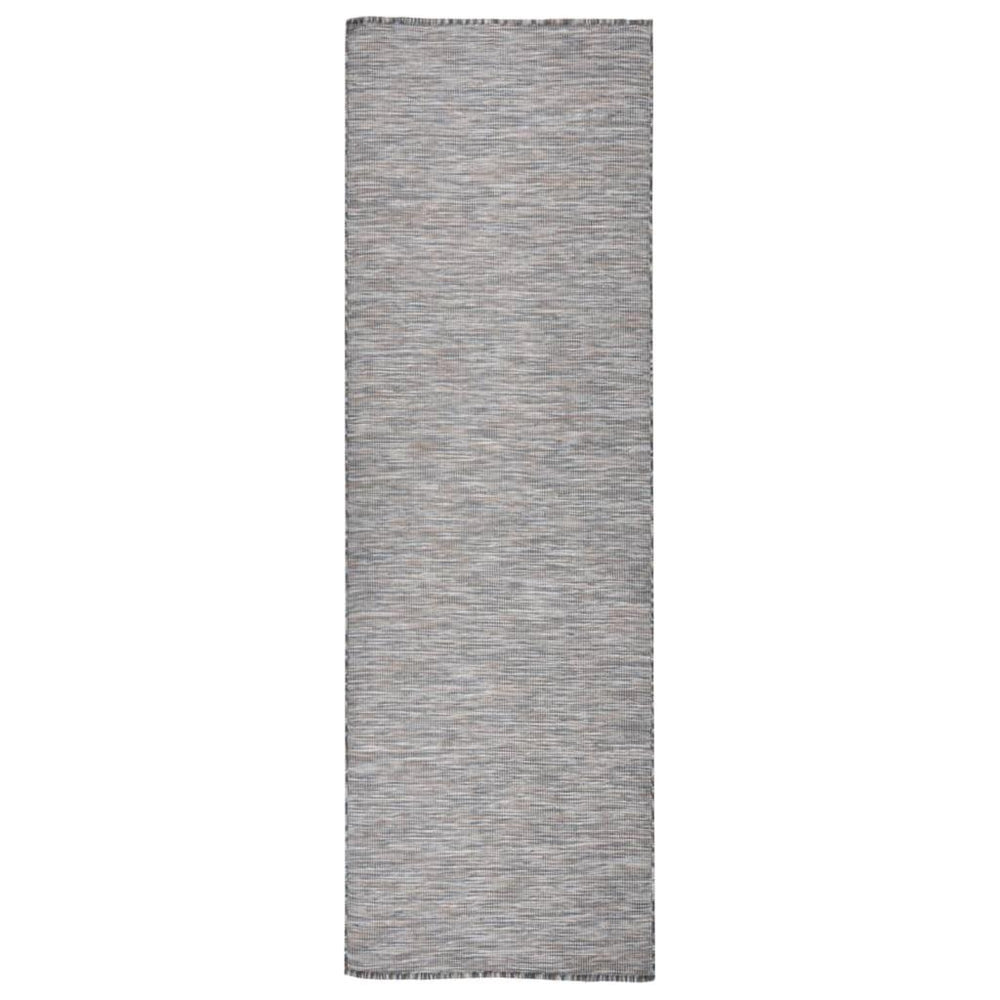 Lauko kilimėlis, rudas ir juodas, 80x250cm, plokščio pynimo
