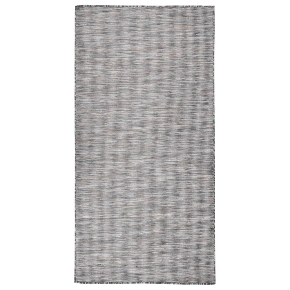 Lauko kilimėlis, rudas ir juodas, 100x200cm, plokščio pynimo