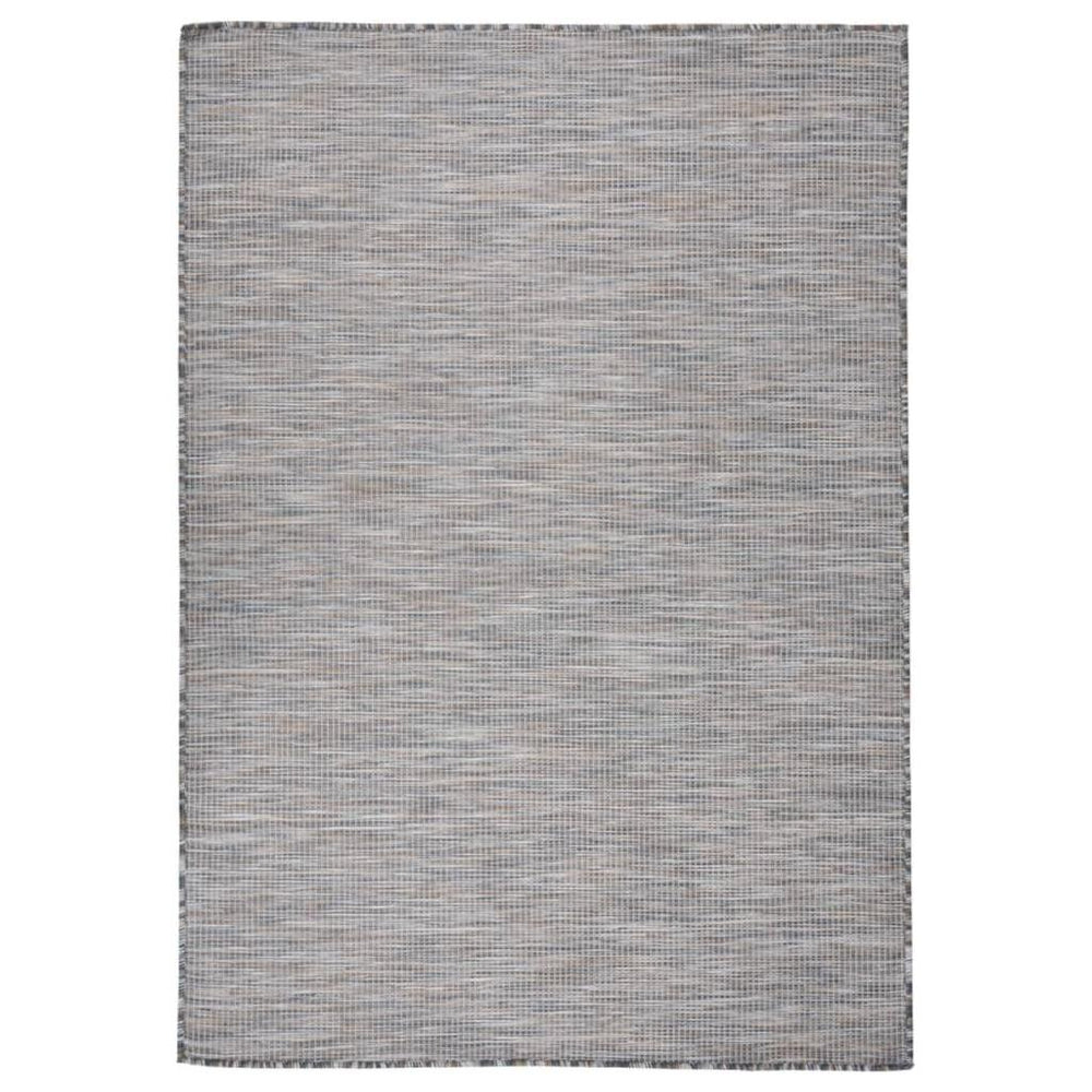 Lauko kilimėlis, rudas ir juodas, 140x200cm, plokščio pynimo