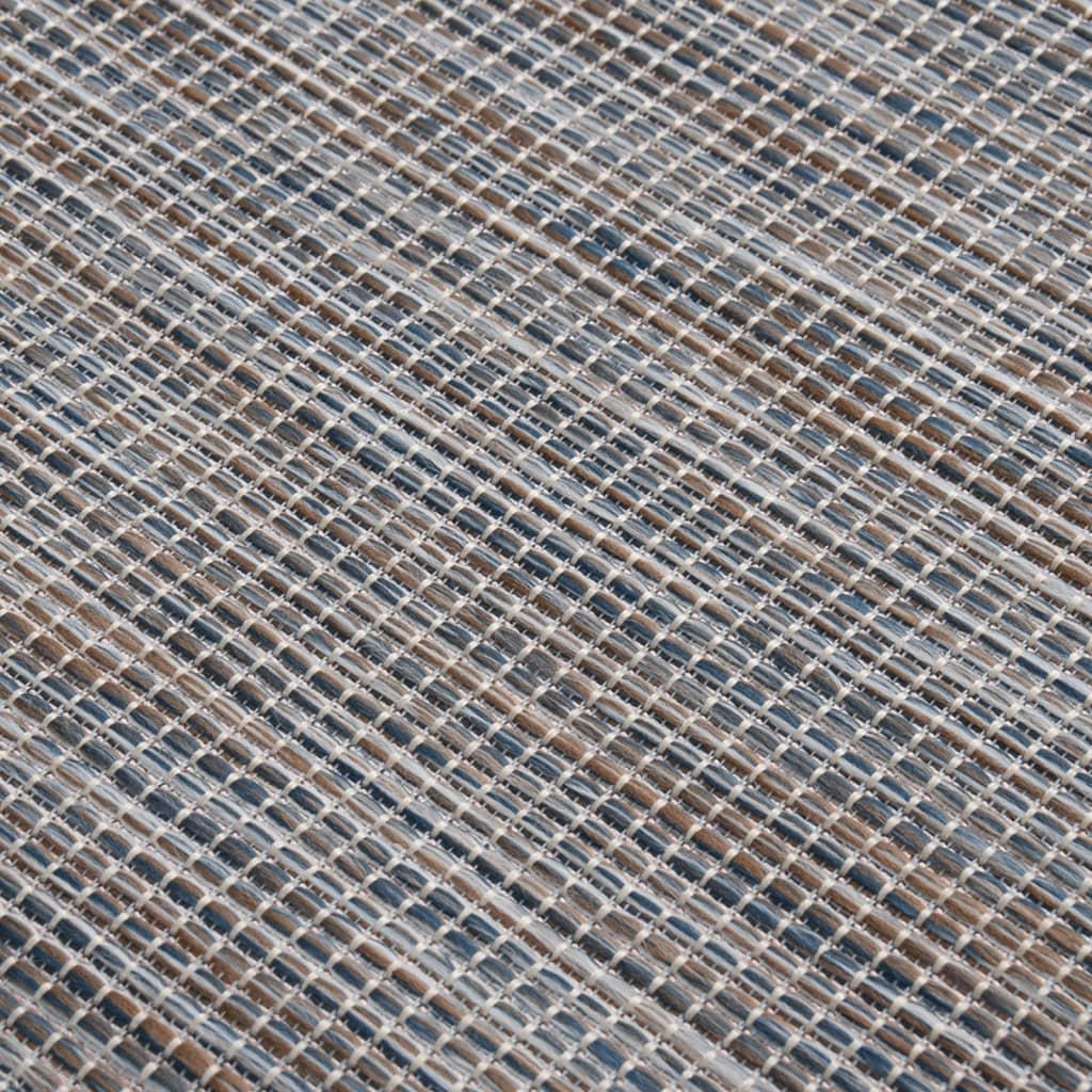 Lauko kilimėlis, rudas ir juodas, 140x200cm, plokščio pynimo