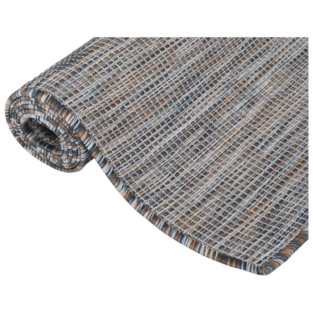 Lauko kilimėlis, rudas ir juodas, 160x230cm, plokščio pynimo