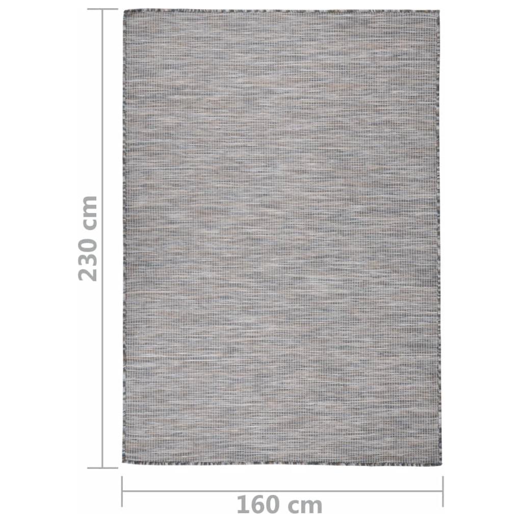 Lauko kilimėlis, rudas ir juodas, 160x230cm, plokščio pynimo