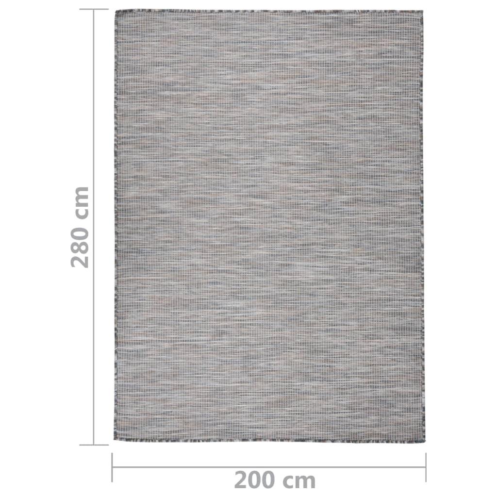 Lauko kilimėlis, rudas ir juodas, 200x280cm, plokščio pynimo