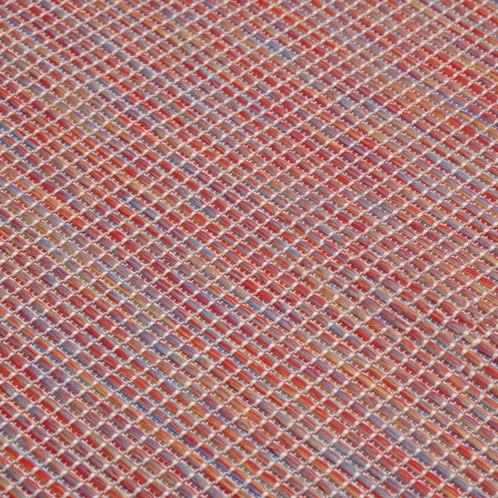Lauko kilimėlis, raudonos spalvos, 140x200cm, plokščio pynimo