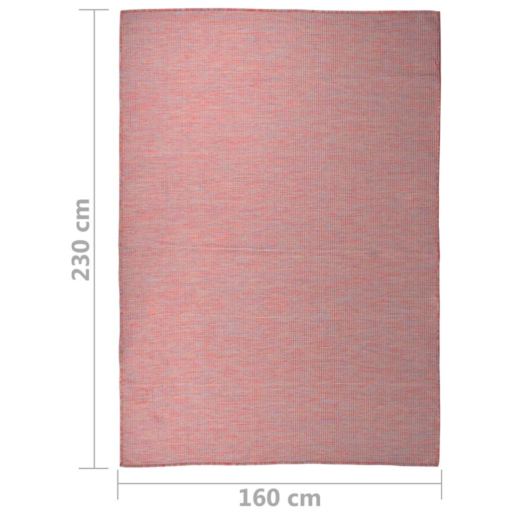 Lauko kilimėlis, raudonos spalvos, 160x230cm, plokščio pynimo