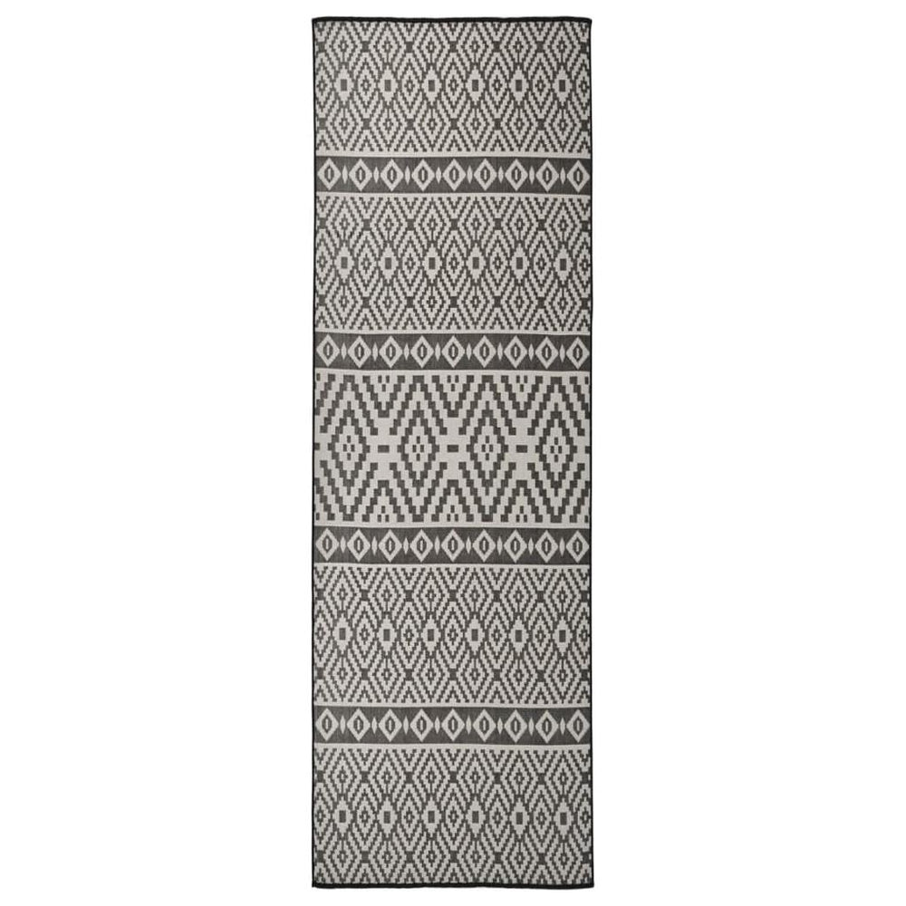 Lauko kilimėlis, juodos spalvos, 80x250cm, plokščio pynimo
