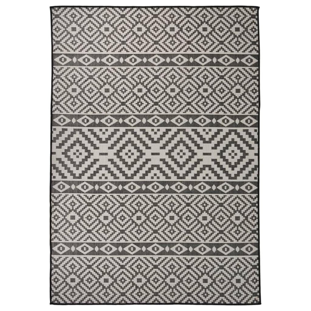 Lauko kilimėlis, juodos spalvos, 140x200cm, plokščio pynimo