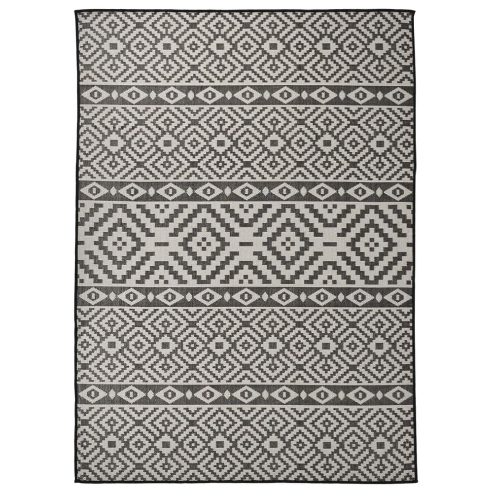 Lauko kilimėlis, juodos spalvos, 200x280cm, plokščio pynimo