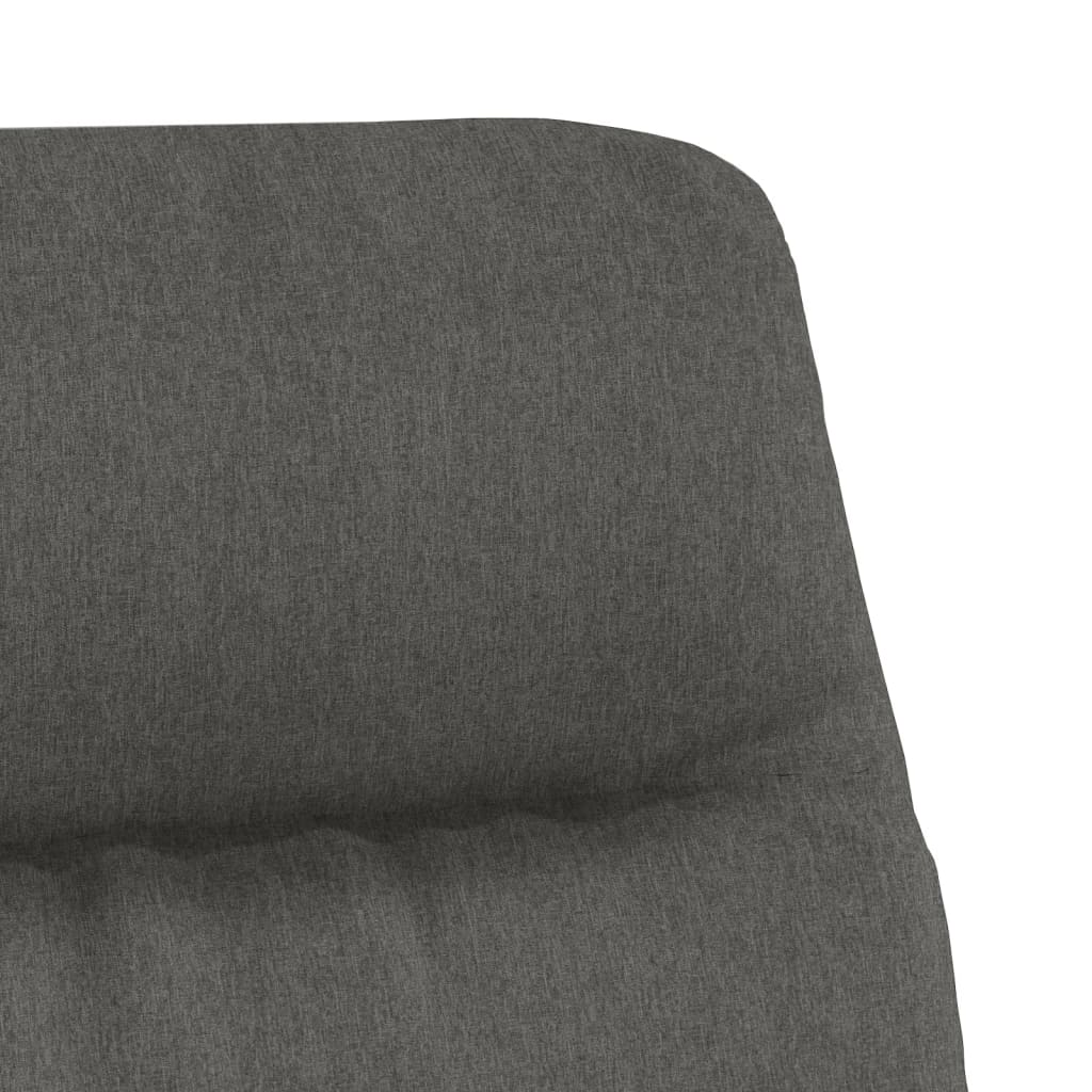 Poilsio kėdė su taburete, tamsiai pilka, audinys/dirbtinė oda