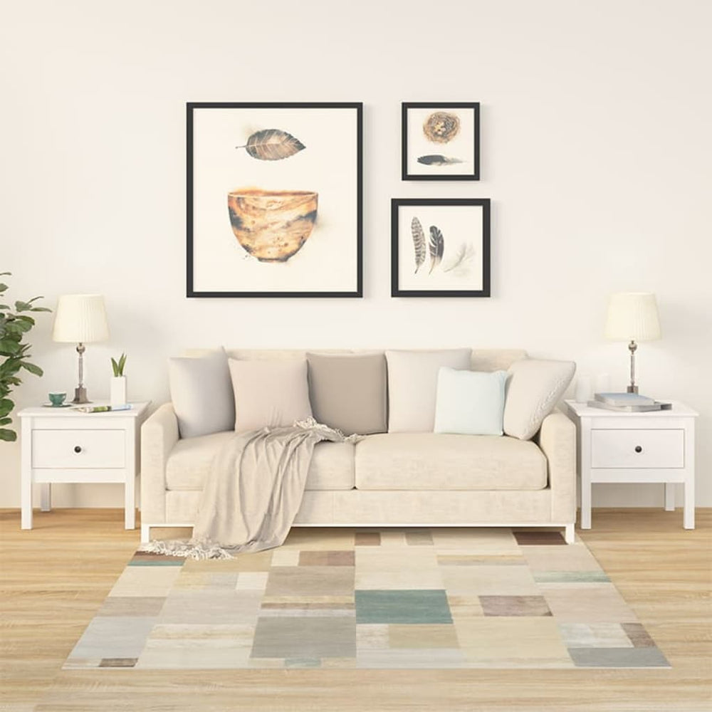 Šoniniai staliukai, 2vnt., balti, 50x50x49cm, pušies masyvas