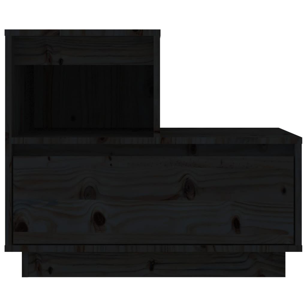 Naktinė spintelė, juoda, 60x34x51cm, pušies medienos masyvas