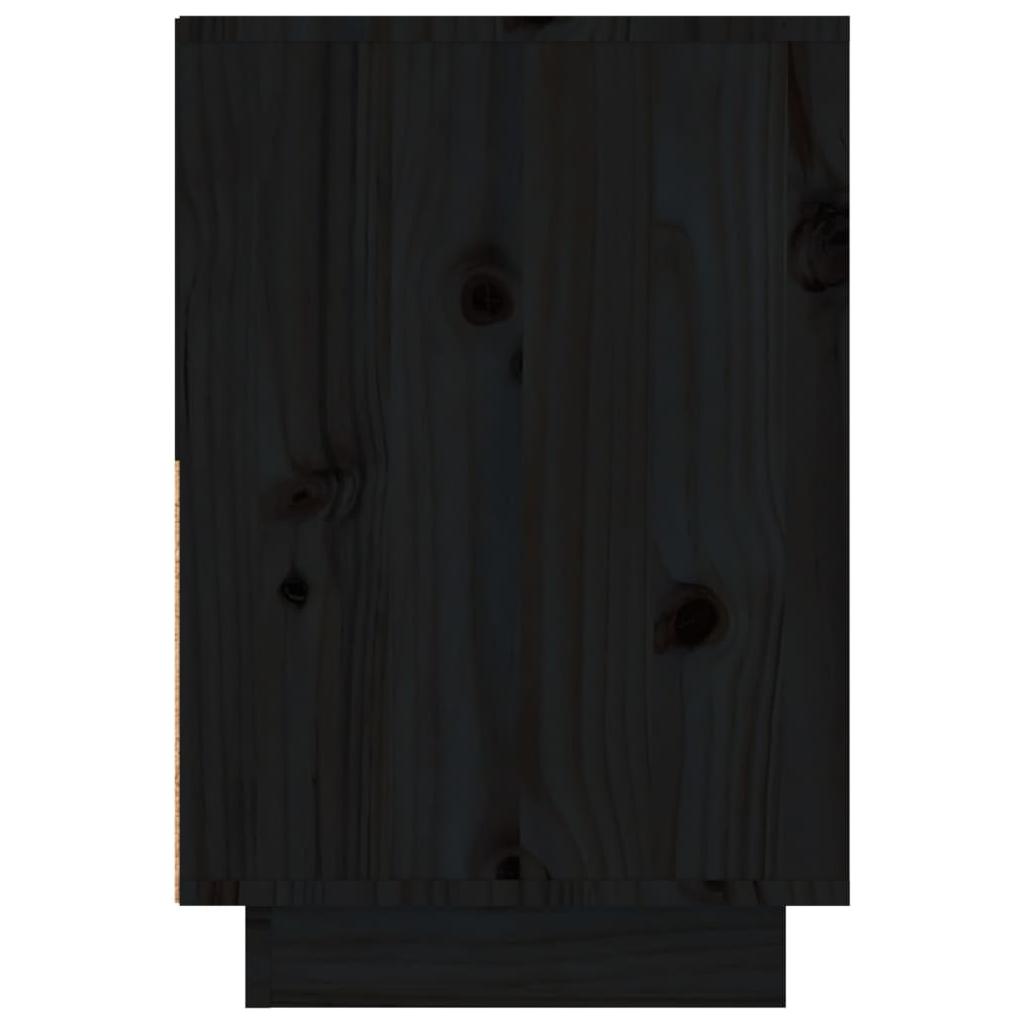 Naktinės spintelės, 2vnt., juodos, 60x34x51cm, pušies masyvas