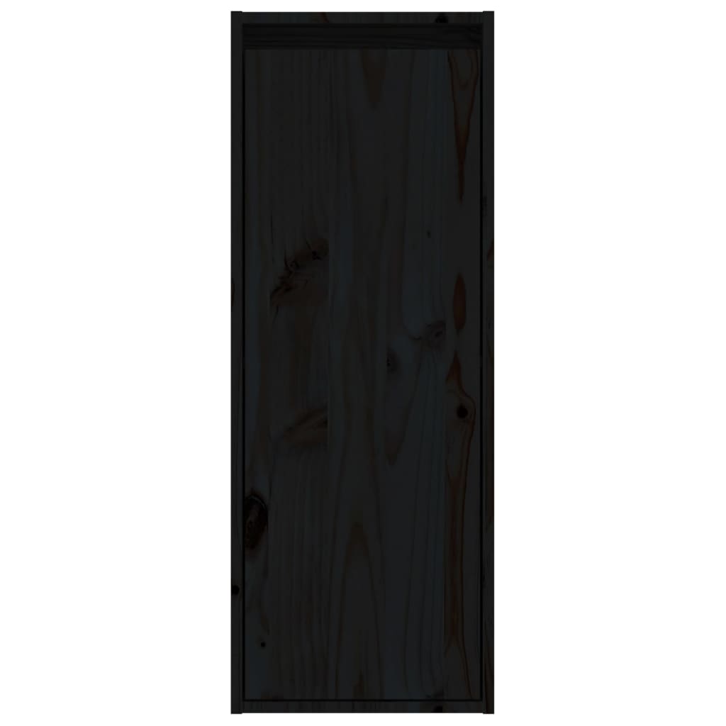 Televizoriaus spintelės, 2vnt., juodos, pušies medienos masyvas