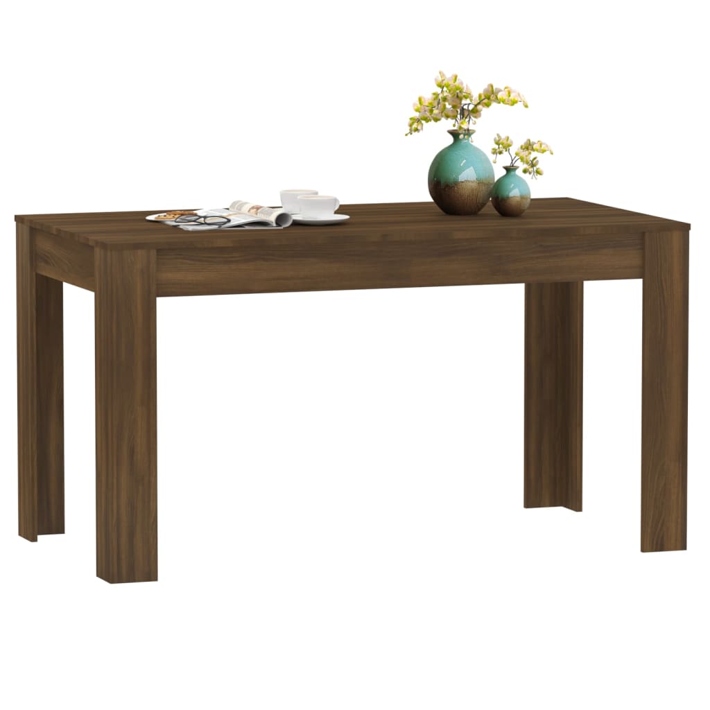 Valgomojo stalas, rudas ąžuolo, 140x74,5x76cm, apdirbta mediena