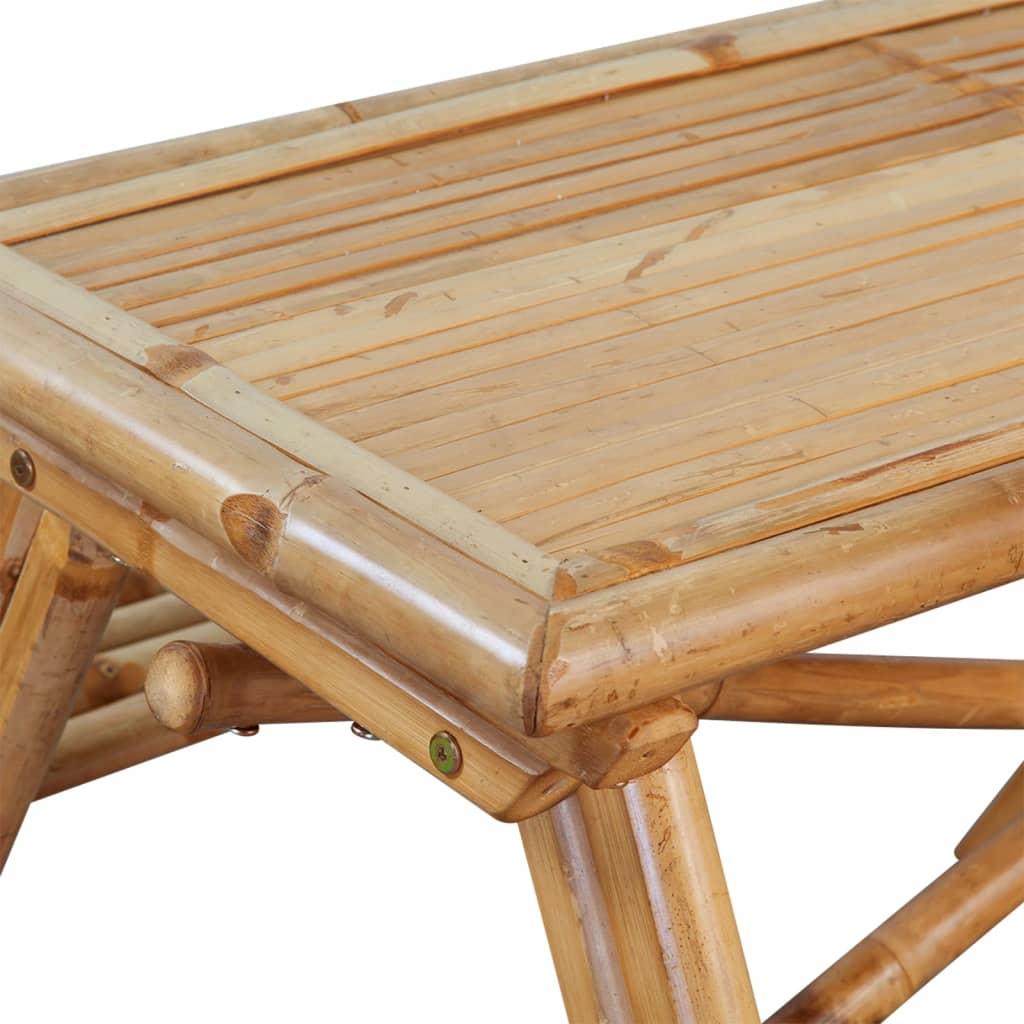 Iškylų stalas, 115x115x81cm, bambukas