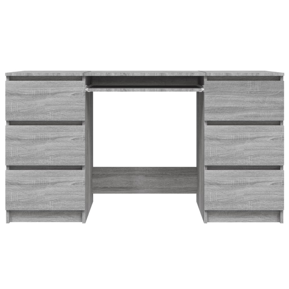 Rašomasis stalas, pilkas ąžuolo, 140x50x77cm, apdirbta mediena