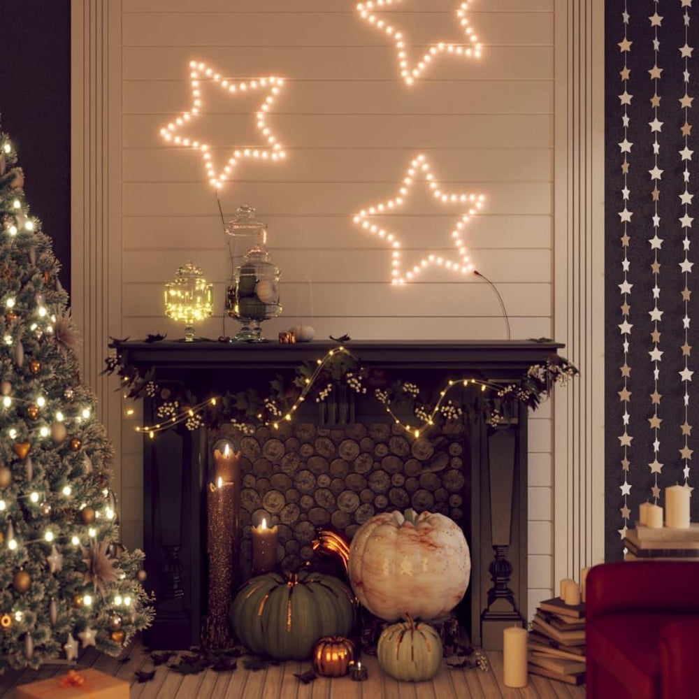 Kalėdinė dekoracija žvaigždė su 48 šiltomis baltomis LED