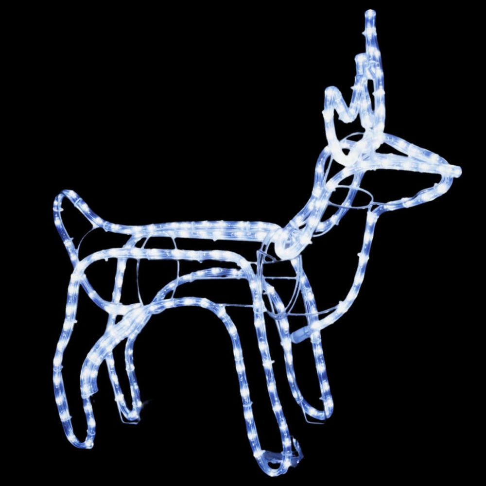 Sulankstoma kalėdinė dekoracija elnias su 120 šaltų baltų LED
