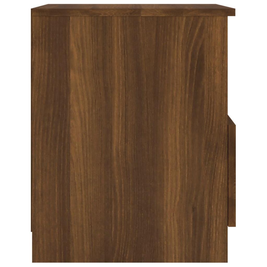 Naktinės spintelės, 2vnt., rudos ąžuolo, 40x40x50cm, mediena