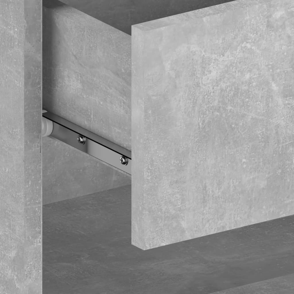 Sieninės naktinės spintelės, 2vnt., betono pilkos, mediena