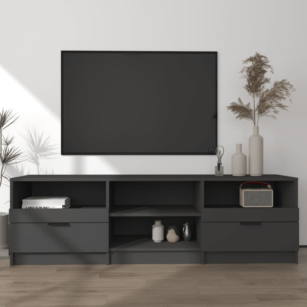 Televizoriaus spintelė, juoda, 150x33,5x45cm, apdirbta mediena