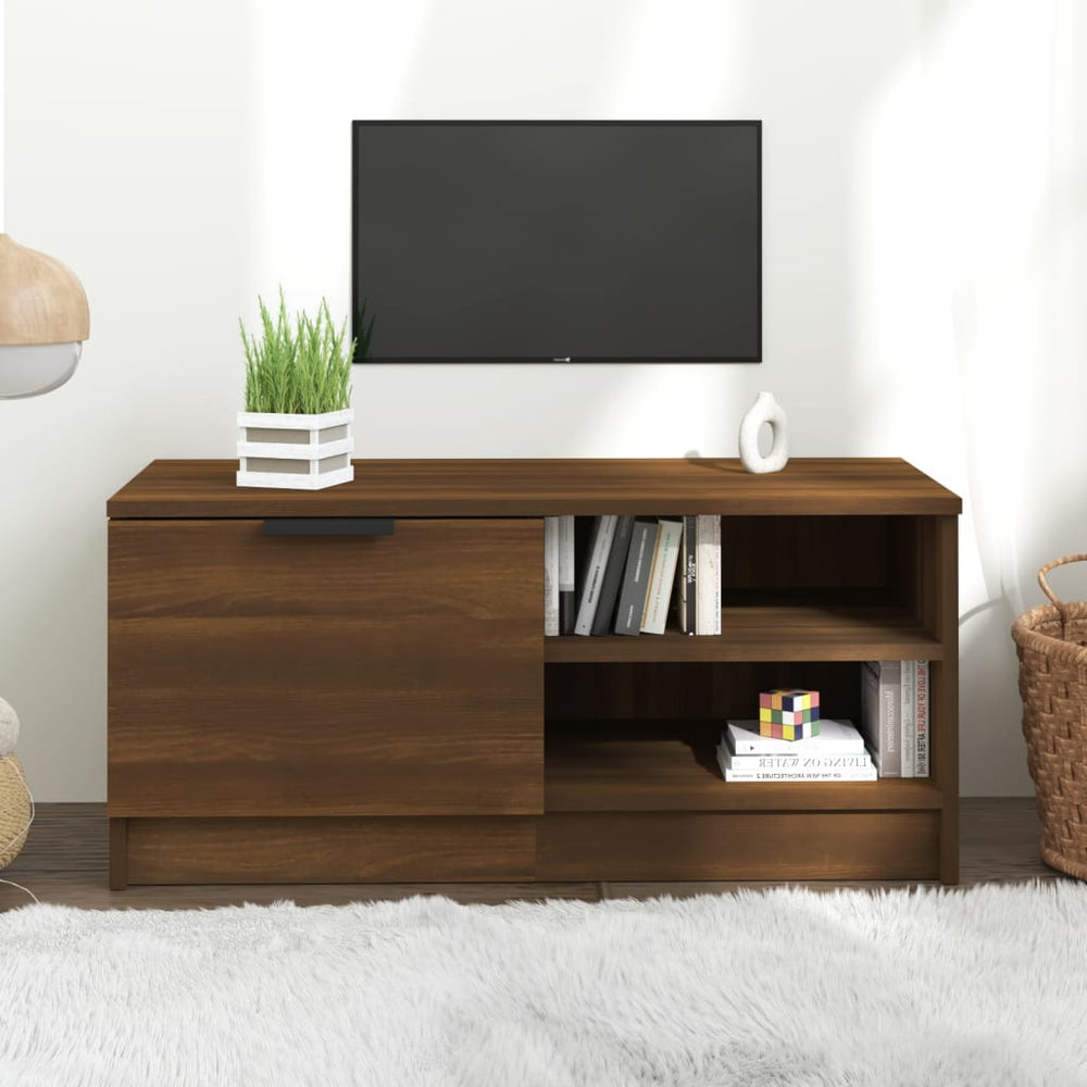 Televizoriaus spintelė, ruda, 80x35x36,5cm, apdirbta mediena