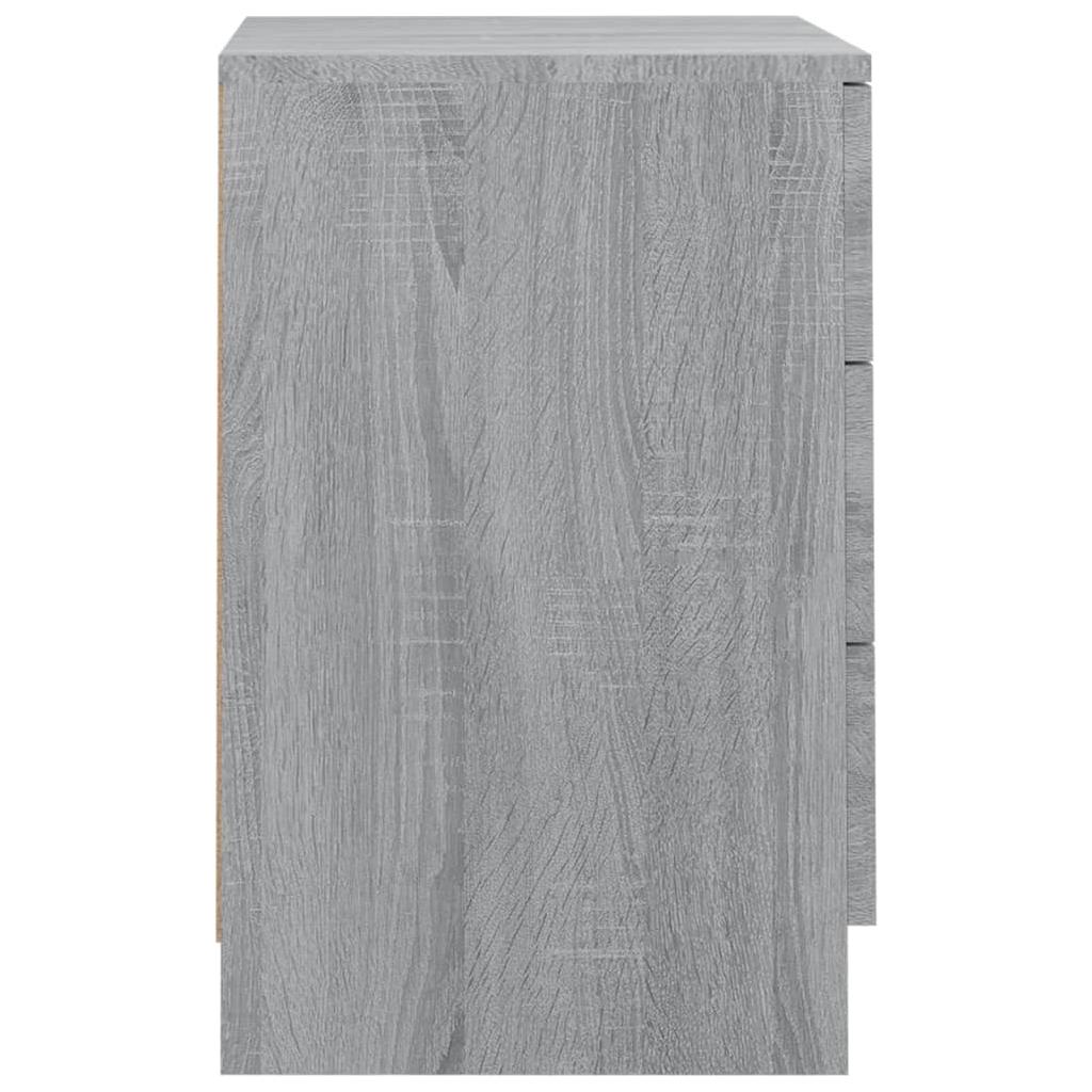 Naktinės spintelės, 2vnt., pilkos ąžuolo, 38x35x56cm, mediena