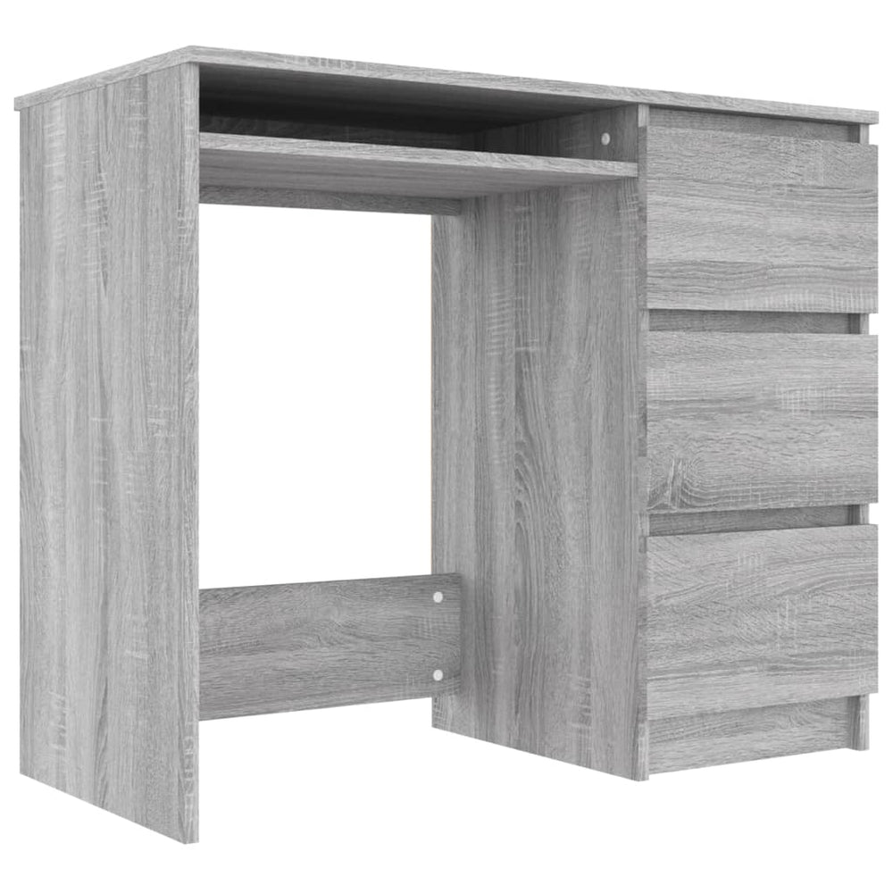 Rašomasis stalas, pilkos ąžuolo spalvos, 90x45x76cm, mediena