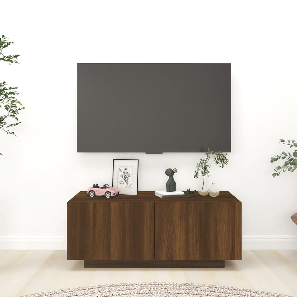Televizoriaus spintelė, ruda ąžuolo, 100x35x40cm, mediena