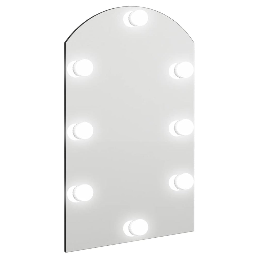 Veidrodis su LED lemputėmis, 60x40cm, stiklas, arkos formos