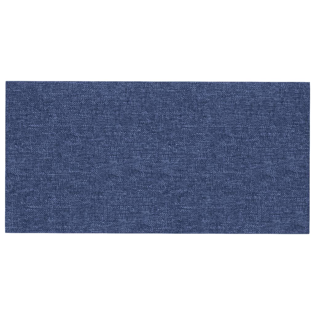 Sienų plokštės, 12vnt., mėlynos, 30x15cm, audinys, 0,54m²