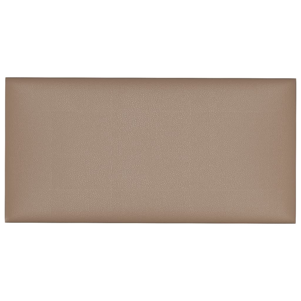 Sienų plokštės, 12vnt., kapučino, 30x15cm, dirbtinė oda, 0,54m²