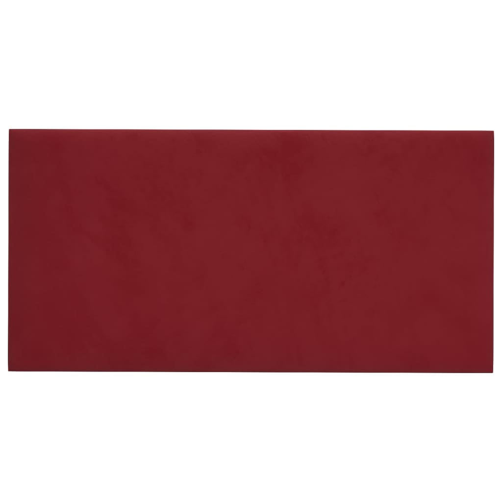 Sienų plokštės, 12vnt., vyno, 30x15cm, aksomas, 0,54m²