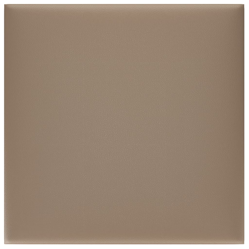 Sienų plokštės, 12vnt., kapučino, 30x30cm, dirbtinė oda, 1,08m²
