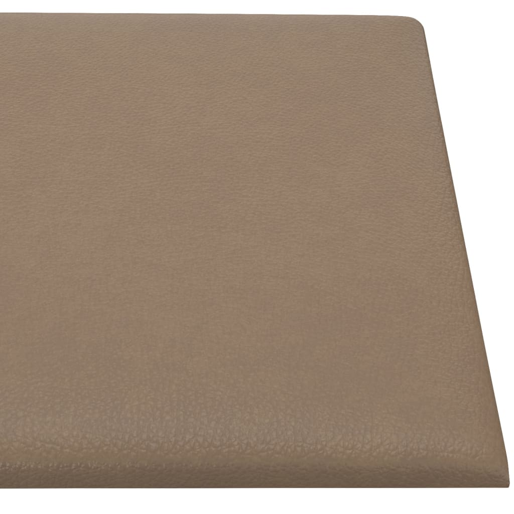 Sienų plokštės, 12vnt., kapučino, 30x30cm, dirbtinė oda, 1,08m²