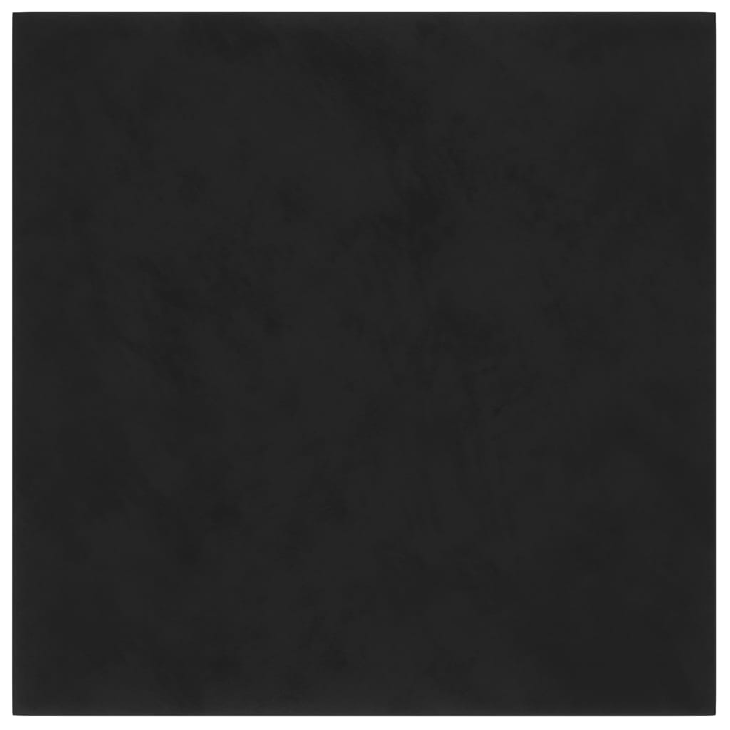 Sienų plokštės, 12vnt., juodos, 30x30cm, aksomas, 1,08m²
