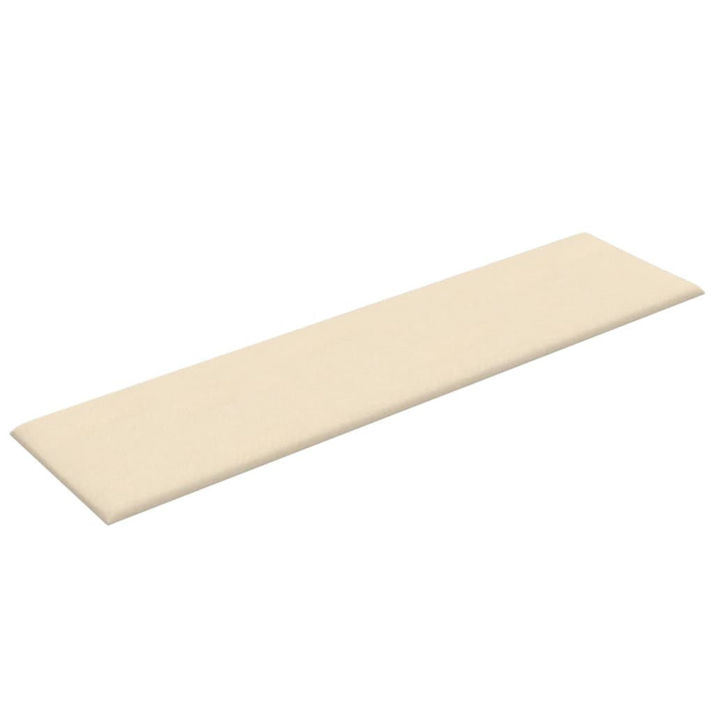 Sienų plokštės, 12vnt., kreminės, 60x15cm, audinys, 1,08m²