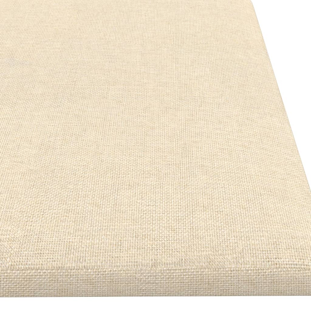 Sienų plokštės, 12vnt., kreminės, 60x15cm, audinys, 1,08m²