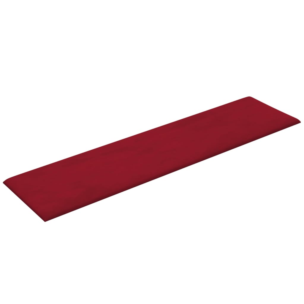 Sienų plokštės, 12vnt., vyno, 60x15cm, aksomas, 1,08m²