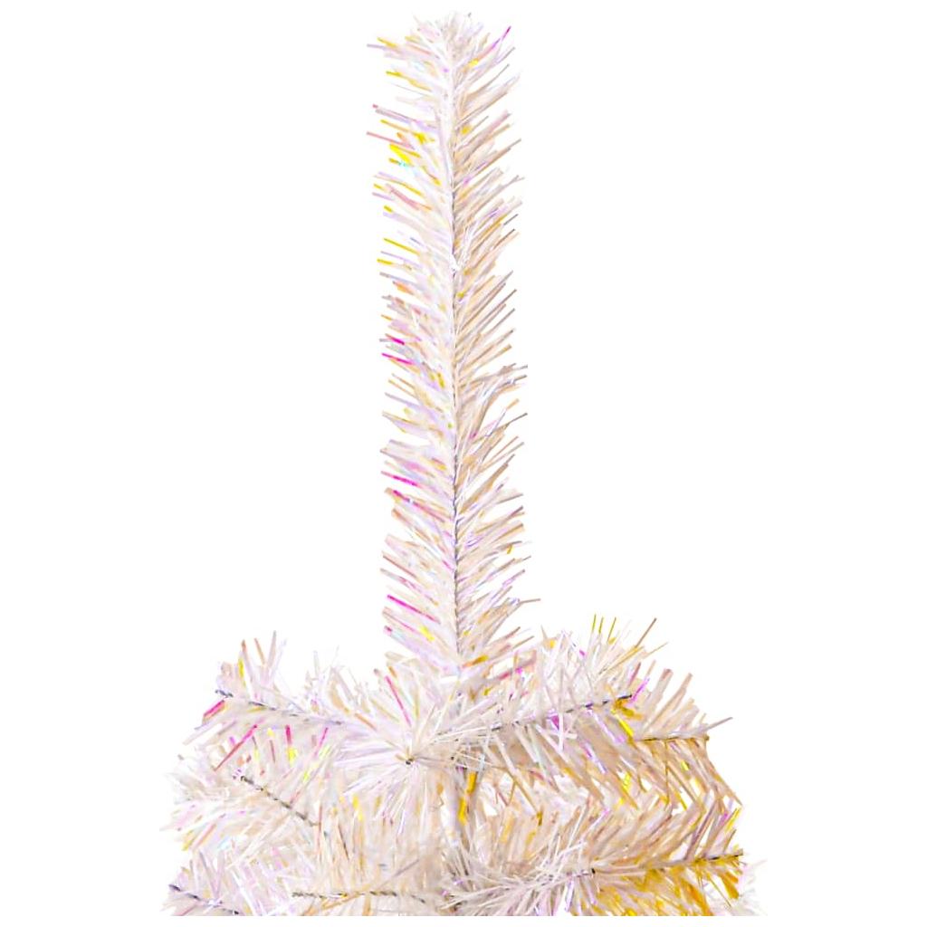 Dirbtinė Kalėdų eglutė su spalvotom šakom, balta, 240cm, PVC