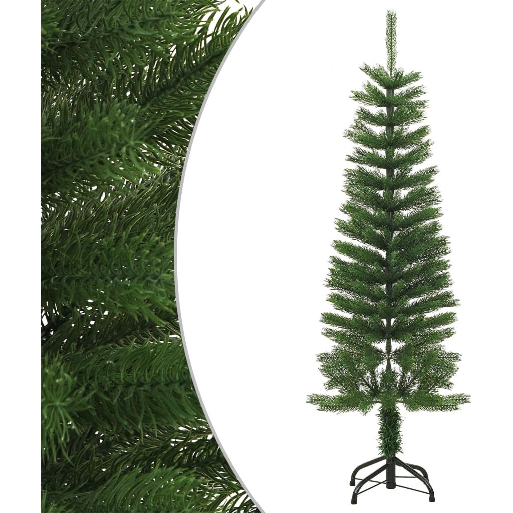 Dirbtinė siaura Kalėdų eglutė su stovu, 120cm, PE