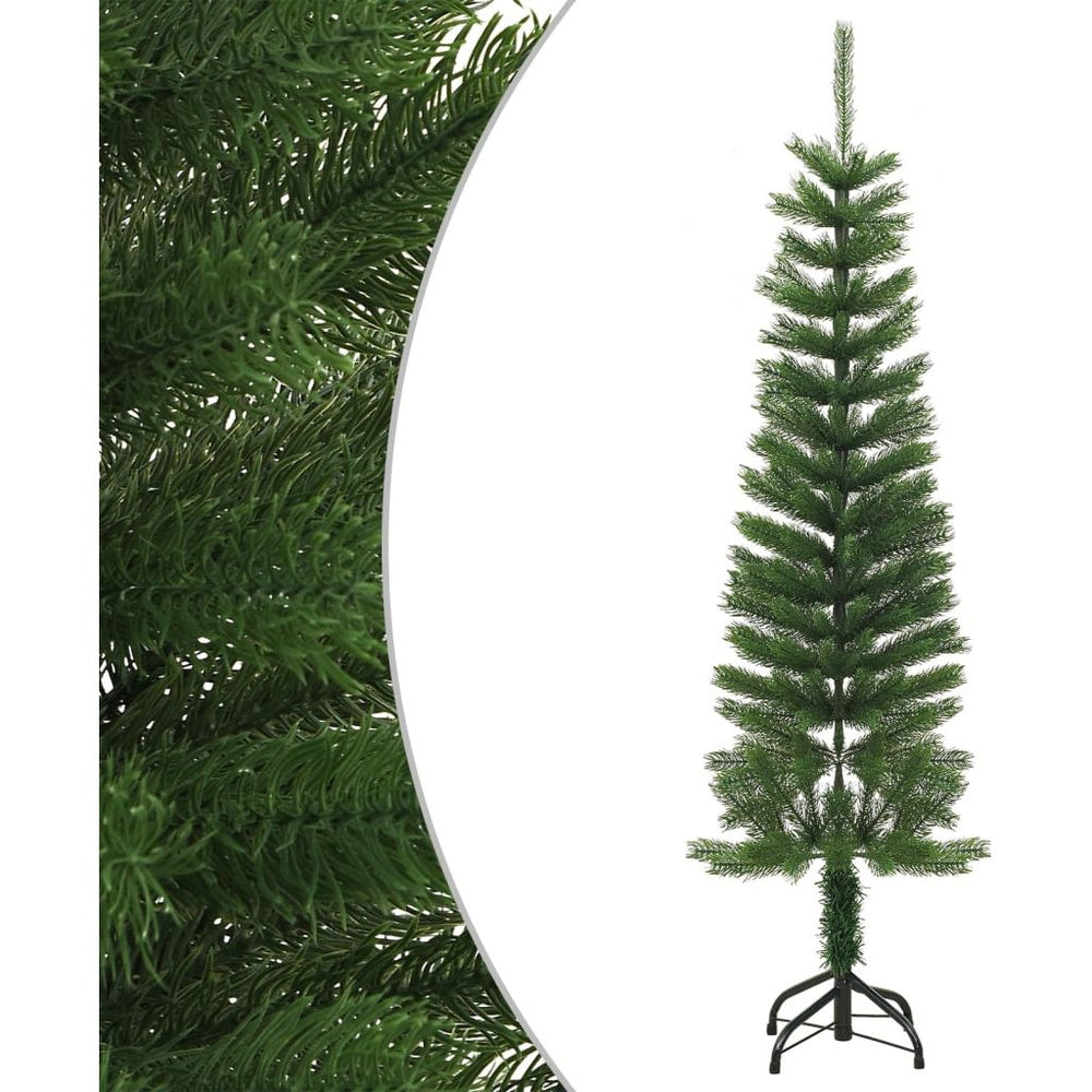 Dirbtinė siaura Kalėdų eglutė su stovu, 150cm, PE