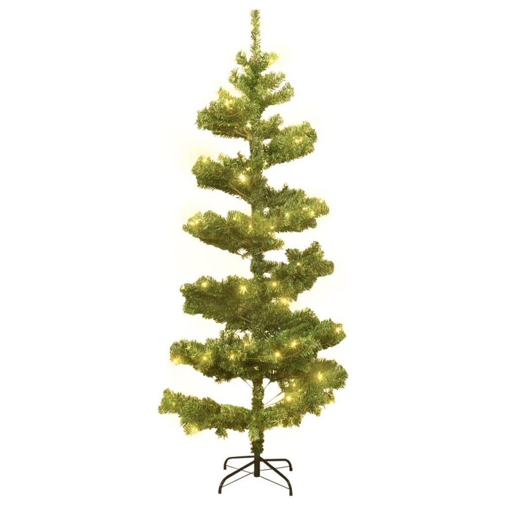 Kalėdų eglutė su stovu/LED, žalia, 120cm, PVC, spiralės formos