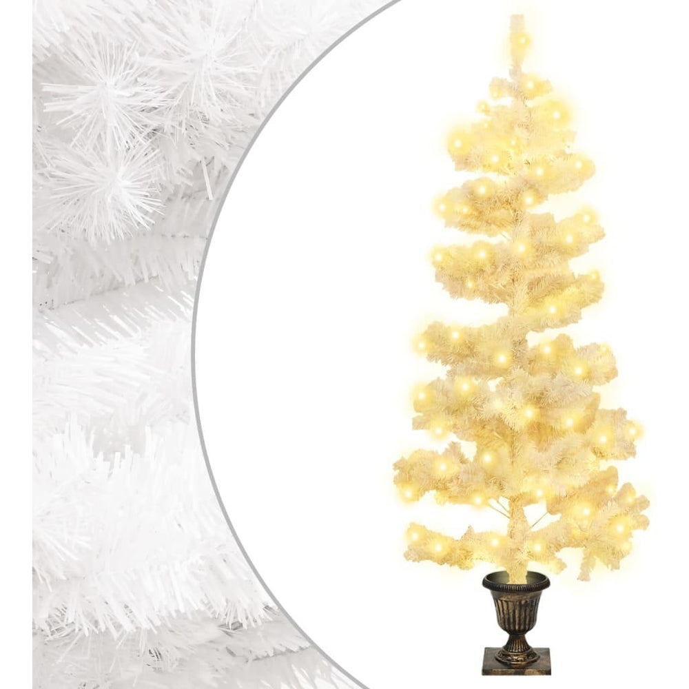 Kalėdų eglutė su stovu/LED, balta, 120cm, PVC, spiralės formos