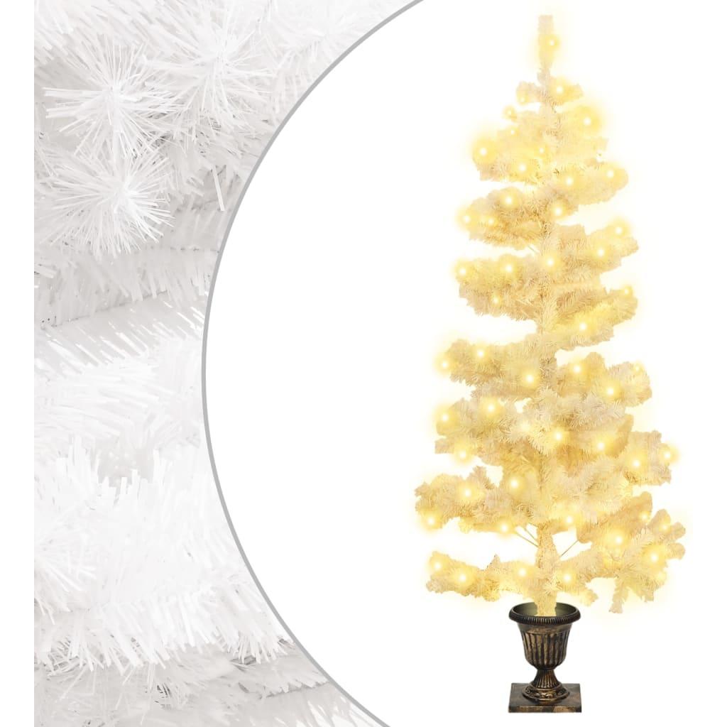 Kalėdų eglutė su stovu/LED, balta, 120cm, PVC, spiralės formos